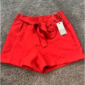 Red casual shorts